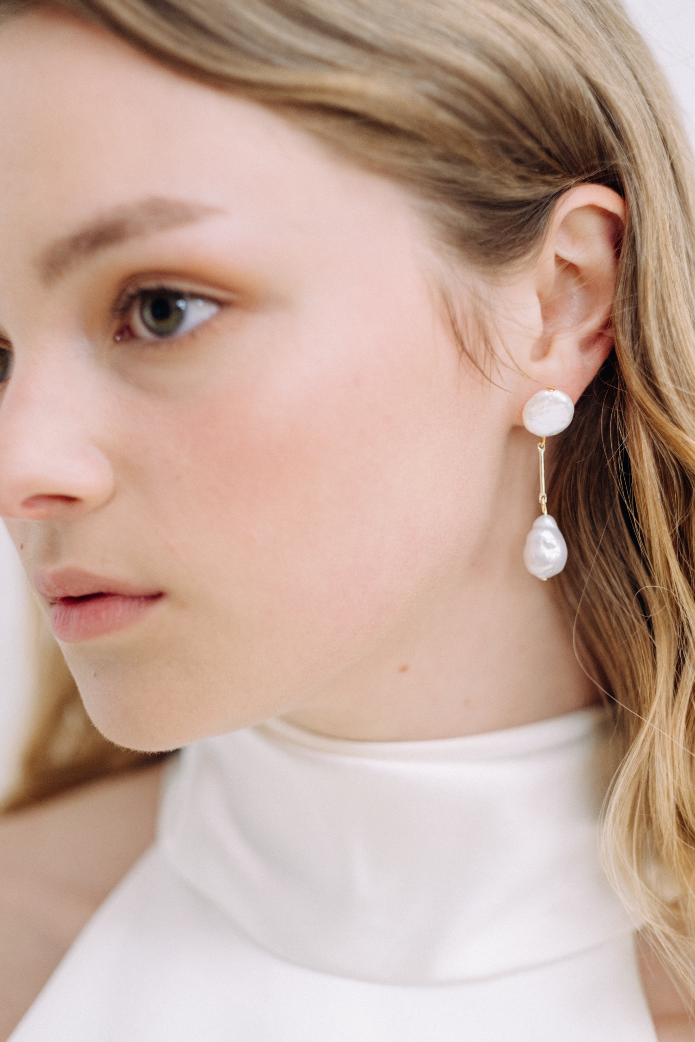 luxury baroque pearl bridal earrings for megan therese