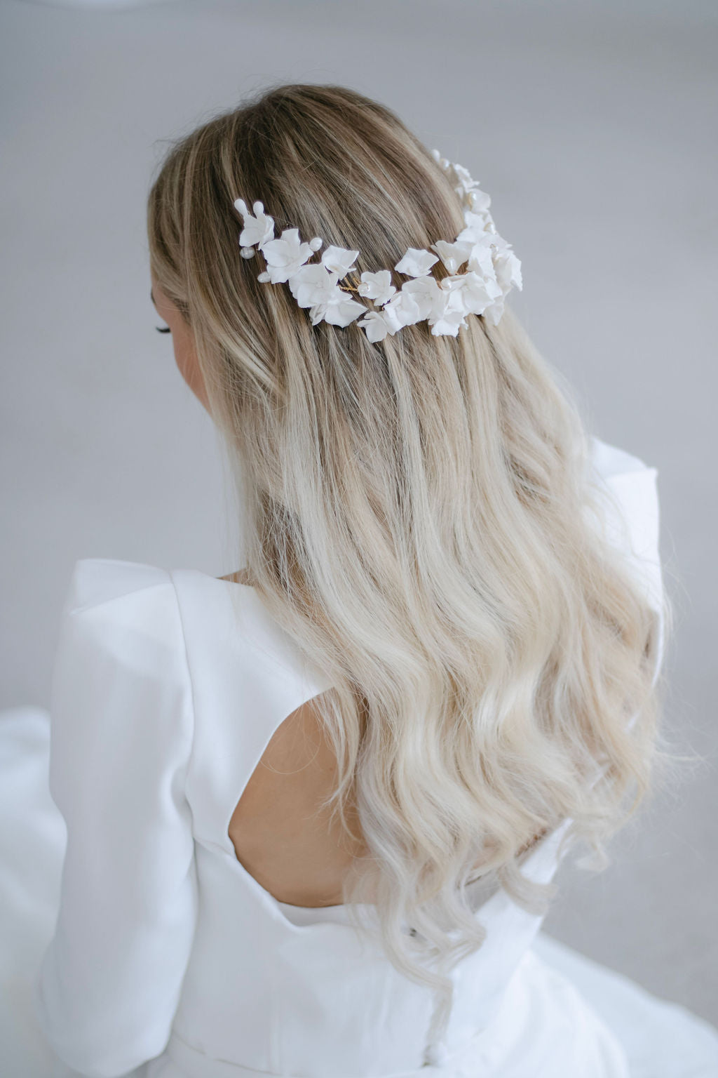 luxury clay bridal headpiece