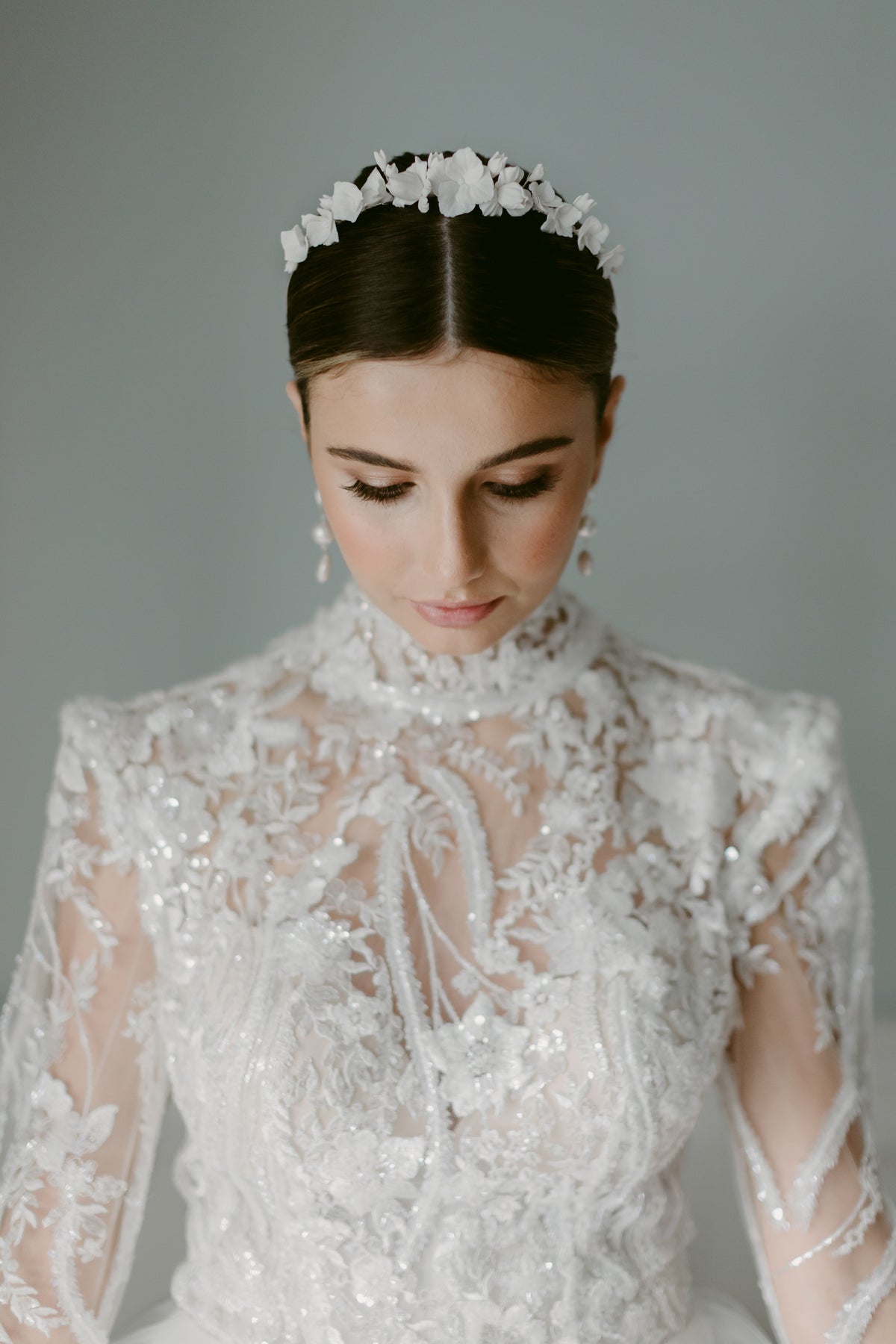 Wren  pearl ivory bridal veil - Megan Therese Couture