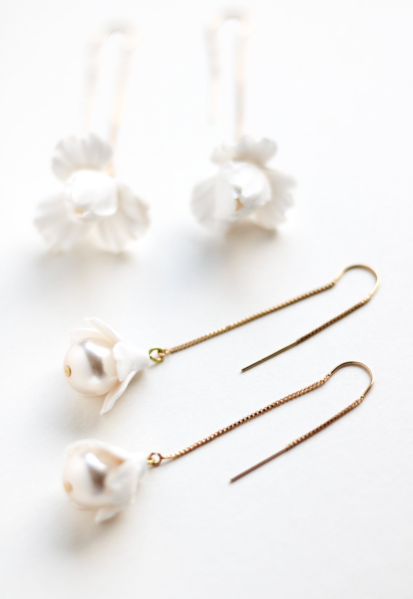 minimal pearl drop earrings by megan therese